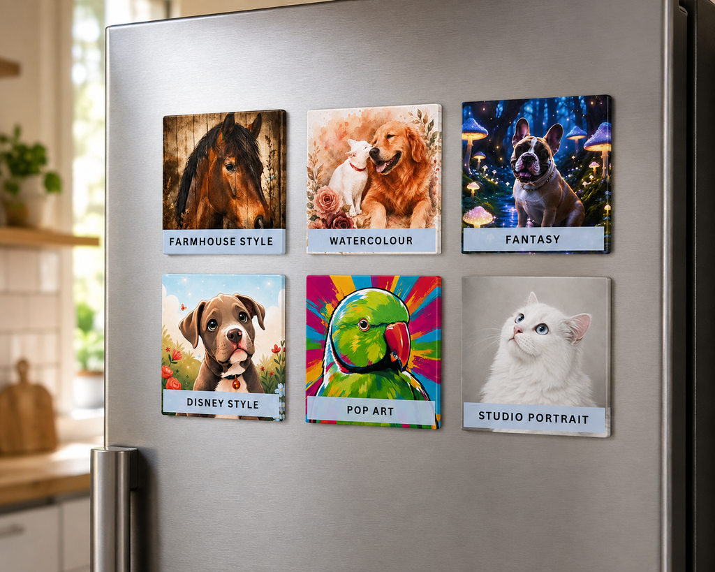 Custom Pet Portrait Magnet | Personalised Photo Magnet | Choose Your Art Style | Handmade in Australia