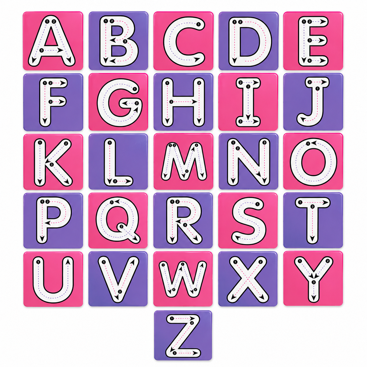 Bright Pink & Purple Letter Tracing Magnets | A–Z Educational Magnet Set